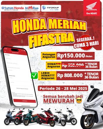 Banjir Promo Meriah di TDM Raden Intan, Tawarkan Potongan Angsuran Rp150 Ribu untuk Pembelian Motor Baru