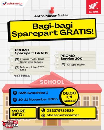 Astra Motor Natar Gelar Program “Bagi-Bagi Sparepart Gratis” di SMK Swadhipa 1