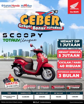 Cuci Gudang Scoopy, Promo Besar-Besaran di Honda Tunas Motor – Hemat Hingga 5 Jutaan   