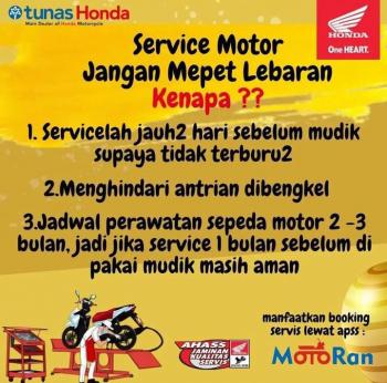 Sebelum Mudik Warga Bandar Lampung Bisa Lakukan Servis Dibengkel Resmi Honda TDM Tirtayasa