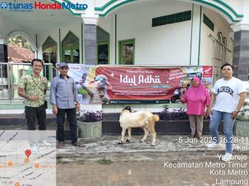 CSR TDM Metro, Berqurban di hari raya idul Adha "Sinergi Bagi Negeri Satu Hati Honda"   
