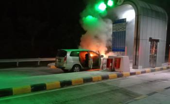 HK Jelaskan Terkait Kebakaran Satu Unit Mobil di Gerbang Tol Kotabaru