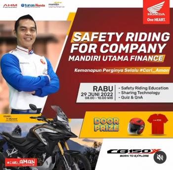 Tunas Honda dan Jaringannya NSS Kedaton Sukses Menggelar Webinar Safety Riding For Company Mandiri Utama Finance