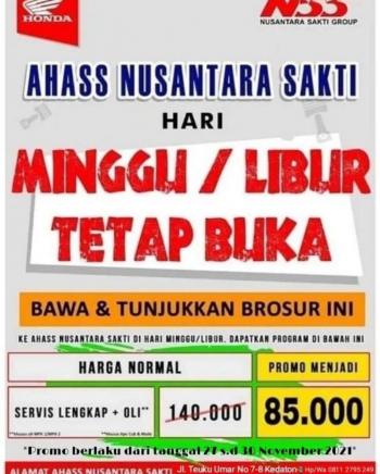 AHASS NSS Kedaton Tetap Buka di Hari Minggu/ Hari Libur