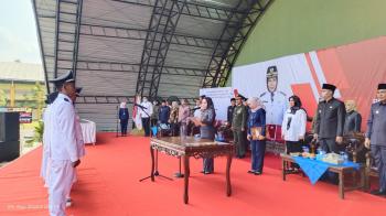 PJ Bupati Tubaba Resmikan 6 Tiyuh Definitif dan Lantik Pj.Kepalo Tiyuh