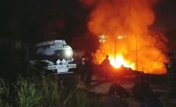 Gudang Diduga Solar Ilegal Terbakar di Pesawaran, Warga Panik Sempat Dengar Ledakan