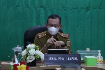Pemprov Lampung Ikuti Penyampaian Hasil Evaluasi dan Pemberian Penghargaan Kegiatan Evaluasi Kinerja Pelayanan Publik Tahun 2021