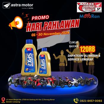 Promo Servis Spesial Untuk Pengguna Motor Honda di Hari Pahlawan  