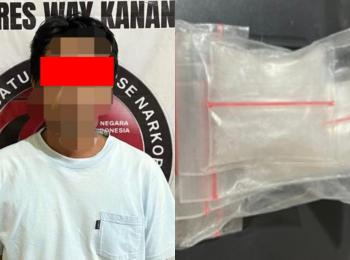 Polres Way Kanan Tangkap Pengedar Sabu Asal Sumsel, 32,74 Gram Sabu Disita