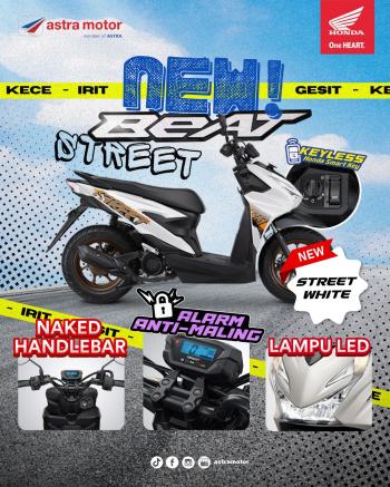 New Honda BeAT Street Warna Baru "Street White" Resmi Hadir di Astra Motor Natar