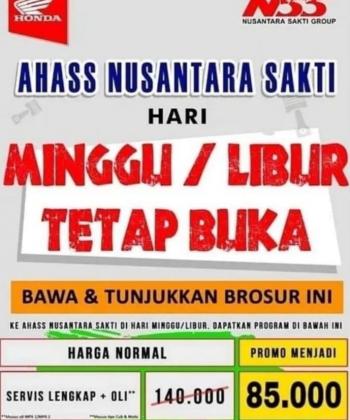 AHASS NSS Kedaton Tetap Buka di Hari Minggu/ Hari Libur