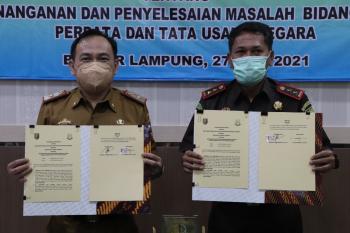 Kejati Dan Dinas Bina Marga Konstruksi Lampung Tandatangani Perjanjian Kerjasama