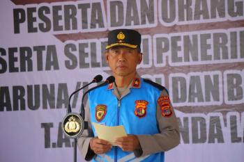 Wakapolda Lampung Pimpin, acara Pengambilan Sumpah dan Penandatanganan Pakta Integritas Penerimaan Calon Anggota Polri TA. 2022
