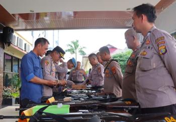 Antisipasi Penyalahgunaan, Polresta Bandar Lampung Rutin Periksa Senjata Api