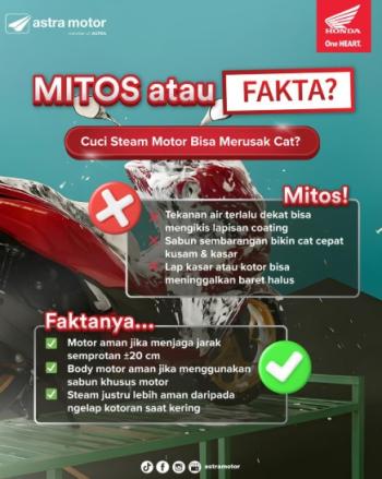 Astra Motor Natar Luruskan Mitos: Cuci Steam Motor Aman Jika Dilakukan dengan Benar