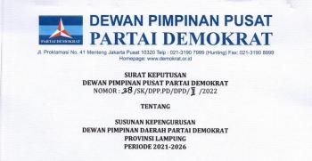 Dilantik Besok, Ini Bocoran Nama-nama Pengurus Partai Demokrat Lampung