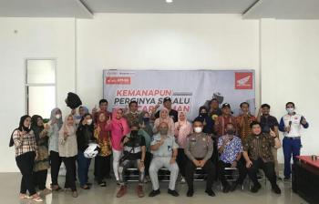 TDM Sosialisasi Safety Riding di DISPERINDAG Kota Bandar Lampung