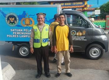 Satlantas Polres Lampung Utara Kawal Distribusi MBG, Pastikan Makanan Bergizi Tiba Tepat Waktu di Sekolah