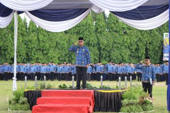Pj Sekdaprov Lampung Pimpin Upacara HUT Korpri 