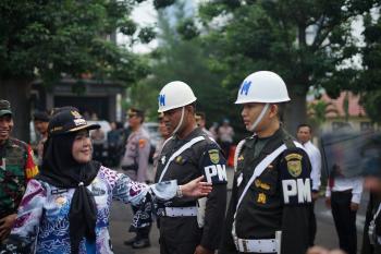 Wali Kota Pimpin Apel Gelar Pasukan Operasi Krakatau 2025 Di Halaman Mapolresta Bandar Lampung  