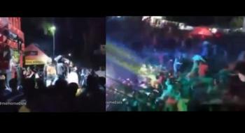 Video Detik-detik Panggung Dangdutan di Kediri Ambruk, Para  Penonton Lari Menyelamatkan Diri
