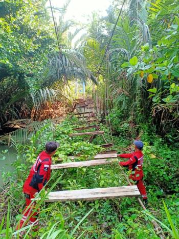Gubernur Lampung Gerakkan Kolaborasi, Perbaiki Cepat Jembatan Gantung Akses Anak Sekolah Tampang Muda, Tanggamus.   