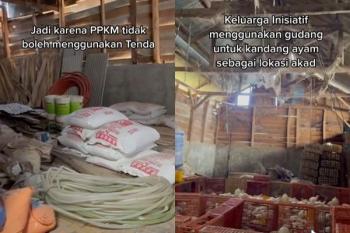 Dampak PPKM, Pengantin Terpaksa Nikah di Kandang Ayam, Dekorasinya Bikin Syok!