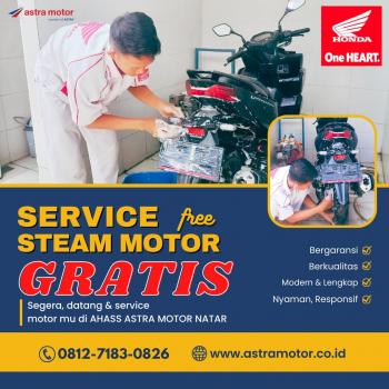 Wow ! Hanya di Ahass Astra Motor Natar Service Gratis Cuci Steam