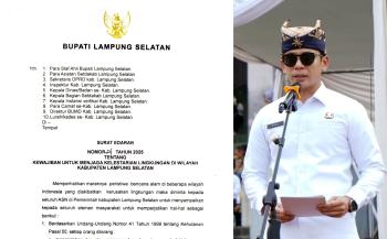 Bupati Lampung Selatan Terbitkan Surat Edaran Lingkungan, Pelanggar Terancam Penjara hingga 10 Tahun