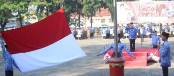 Dipimpin Setdakab, Pemkab Lampung Selatan Gelar Upacara Bulanan