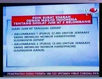 Shalat Jumat Boleh 2 Gelombang, Berlaku Ganjil Genap Berdasarkan Nomor Hp
