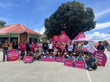 Tri Sumatra Hadirkan Pembelajaran Digital dan Sportivitas di Nias Selatan