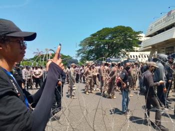 Satpol PP Kota Bandar Lampung Terjunkan 120 Personil Amankan Aksi Unjuk Rasa