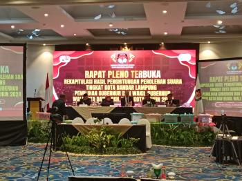 Rekap Pleno Terbuka KPU Bandar Lampung: Masyarakat Diminta Jaga Kondusifitas Tunggu Hasil Resmi 