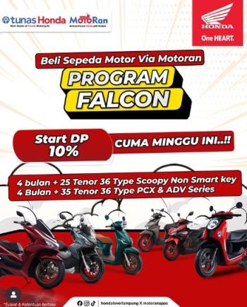 Astra Motor Natar Hadirkan Program Falcon: DP Mulai 10% untuk Pembelian Sepeda Motor Honda via Motoran!