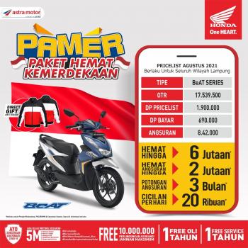 Program PAMER (Paket Hemat Kemerdekaan) Motor Honda Beat DP Hanya 690 Ribu