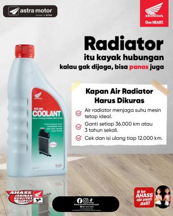 Jaga Mesin Tetap Sejuk, AHASS Astra Motor Imam Bonjol Ingatkan Pentingnya Kuras Air Radiator Secara Rutin