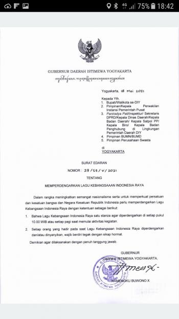 Sri Sultan Akan Canangkan Gerakan Indonesia Raya Tanggal 20 Mei 2021