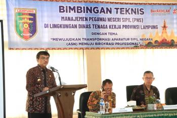 Bimtek Manajemen ASN Disnaker, Sekdaprov: ASN Dituntut Cepat dalam Memberikan Pelayanan Ditengah Era Disrupsi