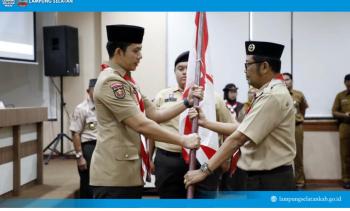 Bupati Lampung Selatan Radityo Egi Melepas Kwarcab Lampung Selatan 
