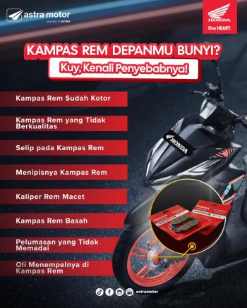 Rem Depan Berbunyi? Astra Motor Natar Bagikan Tips Kenali Penyebabnya Demi Keamanan Berkendara