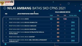 Wajib Tahu! Berikut Daftar Lengkap Passing Grade Tes SKD CPNS 2021