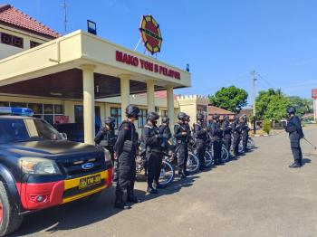 Mayday 2021, Satbrimobda Lampung Patroli Sitkamtibmas di Bandar Jaya
