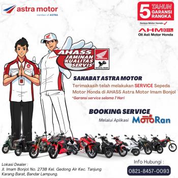 Semakin Aman dan Nyaman Dengan Garansi Servis di AHASS 