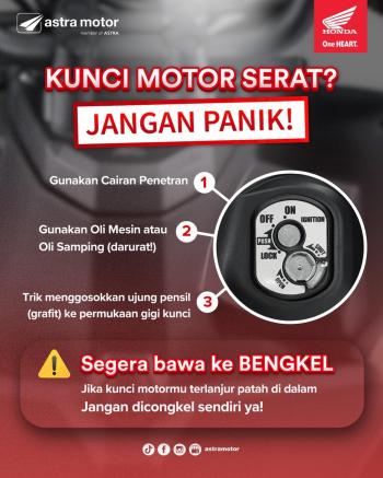 Kunci Motor Seret? Jangan Panik! Begini Solusi Aman dari Astra Motor Natar