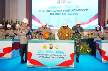 Kapolri Groundbreaking 20 SPPG di Lampung, POLRI dukung Program MBG