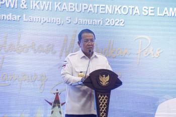 Hadiri Pelantikan Pengurus PWI Lampung, Gubernur Arinal : Insan Pers Adalah Kekuatan Yang Dapat Membangun Bangsa