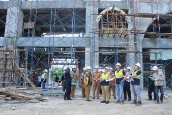 Pj Gubernur Lampung Tinjau Pembanguan Masjid Al Bakrie 
