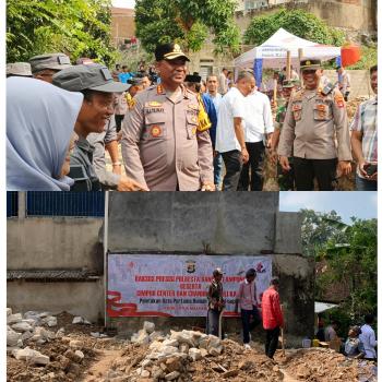 Polresta Bandar Lampung Bersama Pihak Swasta Melakukan Bedah Rumah Pasutri yang Meninggal Tertimpah Longsor
