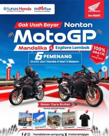 Nonton MotoGP Mandalika Gratis? Honda yang Bayarin!   